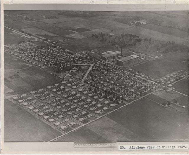 Merrimack Mfg village aerial 1927